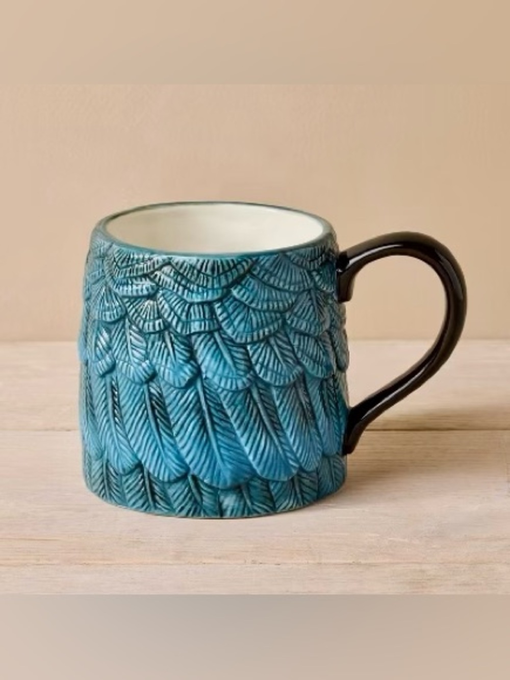 NWT - John Derian Thanksgiving
for Target 🎯 Ceramic Textured Feather Mug - Teal